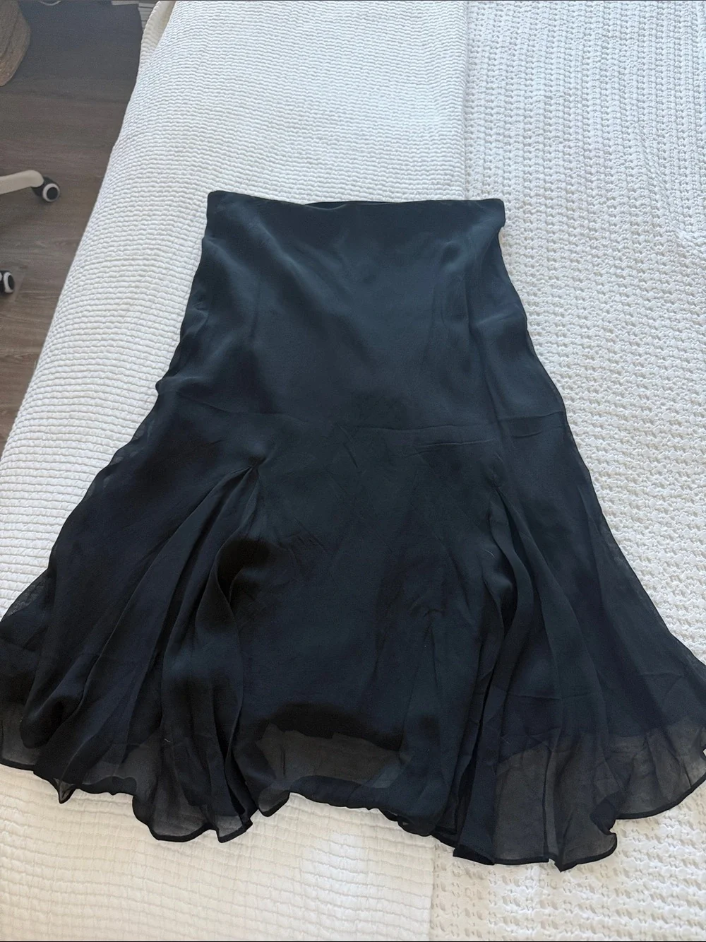 J. Crew Black Flared Midi Skirt